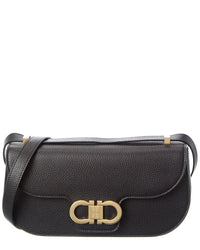 Ferragamo Gancini Double Leather Shoulder Bag