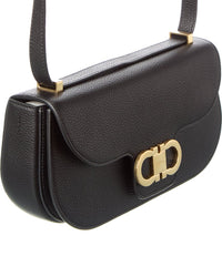 Ferragamo Gancini Double Leather Shoulder Bag