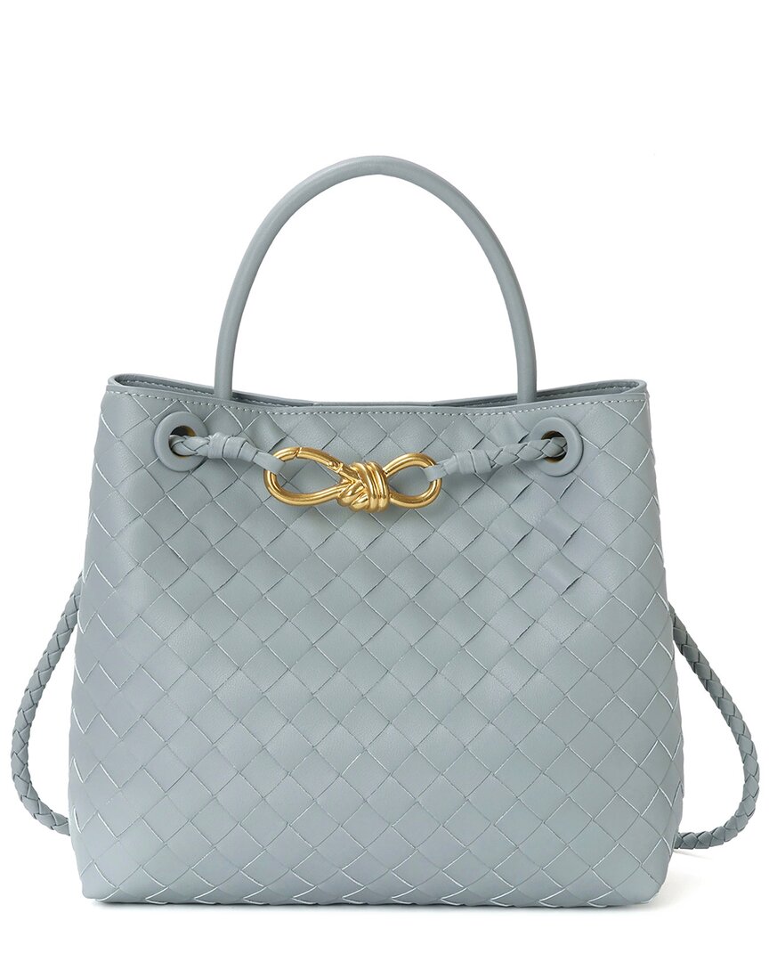 Tiffany & Fred Paris Tiffany & Fred Paris Woven Leather Top Handle Bag, Grey