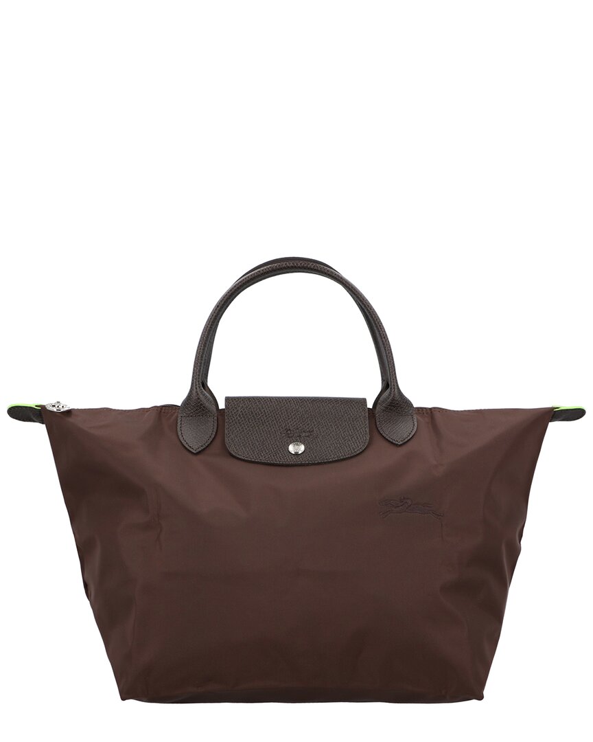 Longchamp Le Pliage Green Medium Canvas Handbag