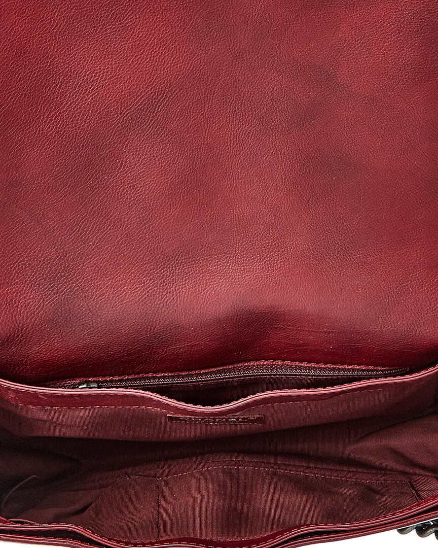 Chanel Brick Red Leather Medium Boy Reverso (Authentic Pre-Loved)
