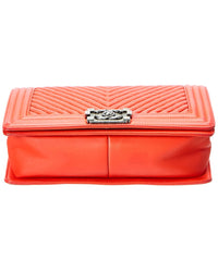 Chanel Orange Quilted Leather Chocolate Bar Shoulder Bag (Authentic Pre-Loved)