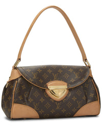 Louis Vuitton Louis Vuitton Brown Monogram Coated Canvas & Vachetta Leather Beverly Mm