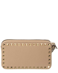 Valentino Valentino Rockstud Grainy Leather Clutch