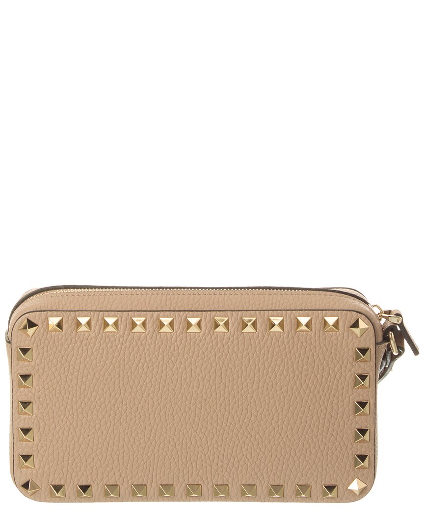 Valentino Valentino Rockstud Grainy Leather Clutch