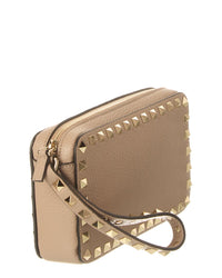 Valentino Valentino Rockstud Grainy Leather Clutch