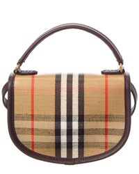 Burberry Burberry Highlands Mini Coated Canvas & Leather Shoulder Bag, Brown
