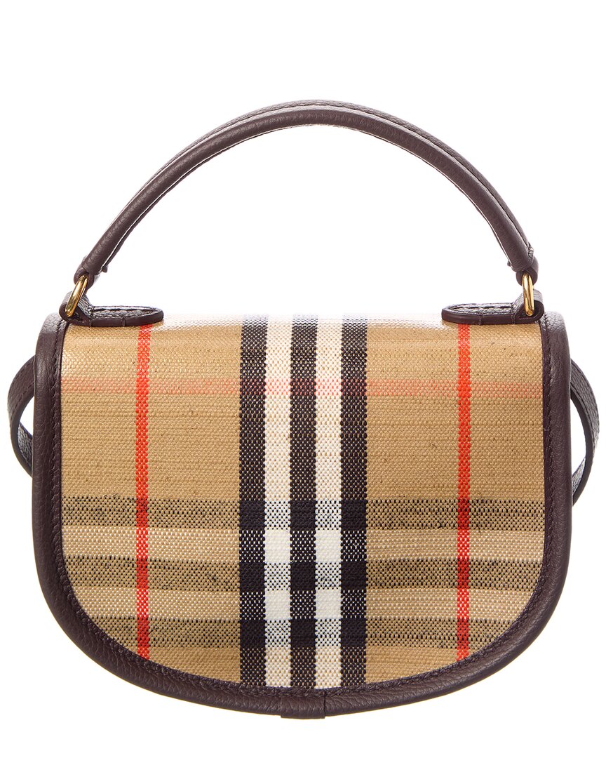 Burberry Burberry Highlands Mini Coated Canvas & Leather Shoulder Bag