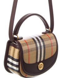 Burberry Burberry Highlands Mini Coated Canvas & Leather Shoulder Bag