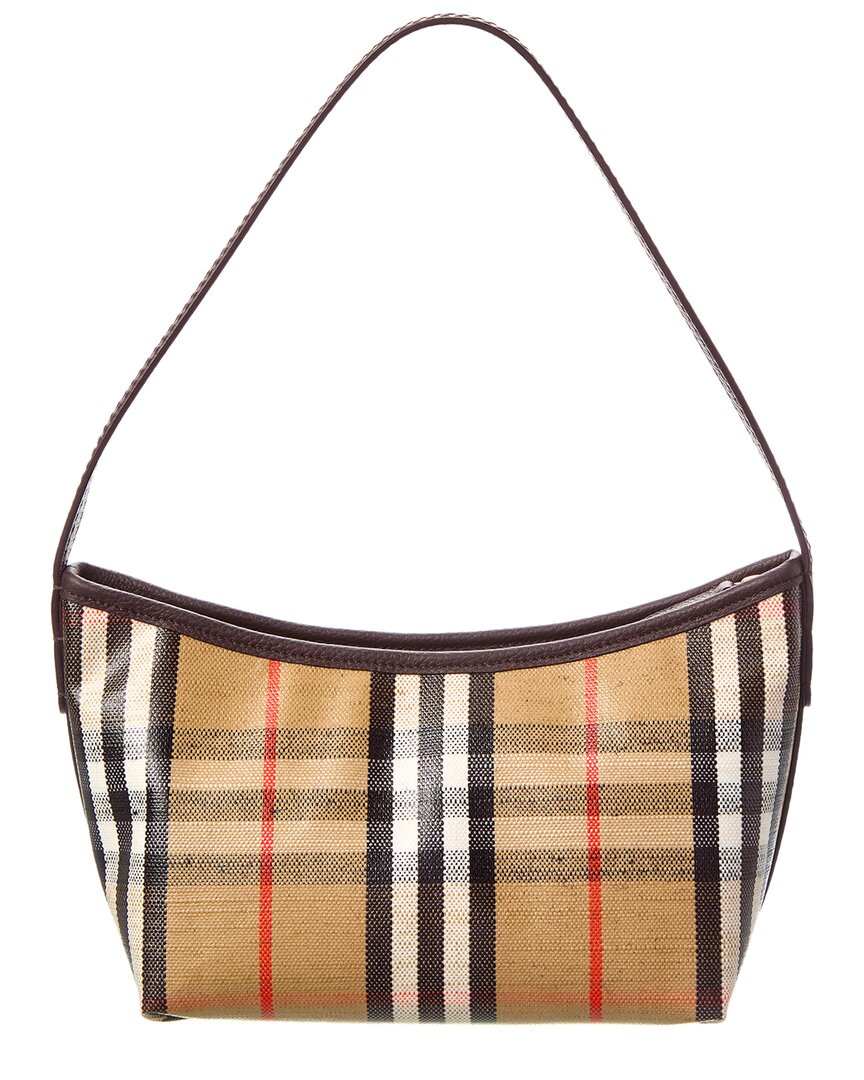 Burberry Burberry Highlands Mini Coated Canvas & Leather Shoulder Bag