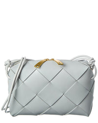 Tiffany & Fred Paris Smooth Woven Leather Messenger Bag