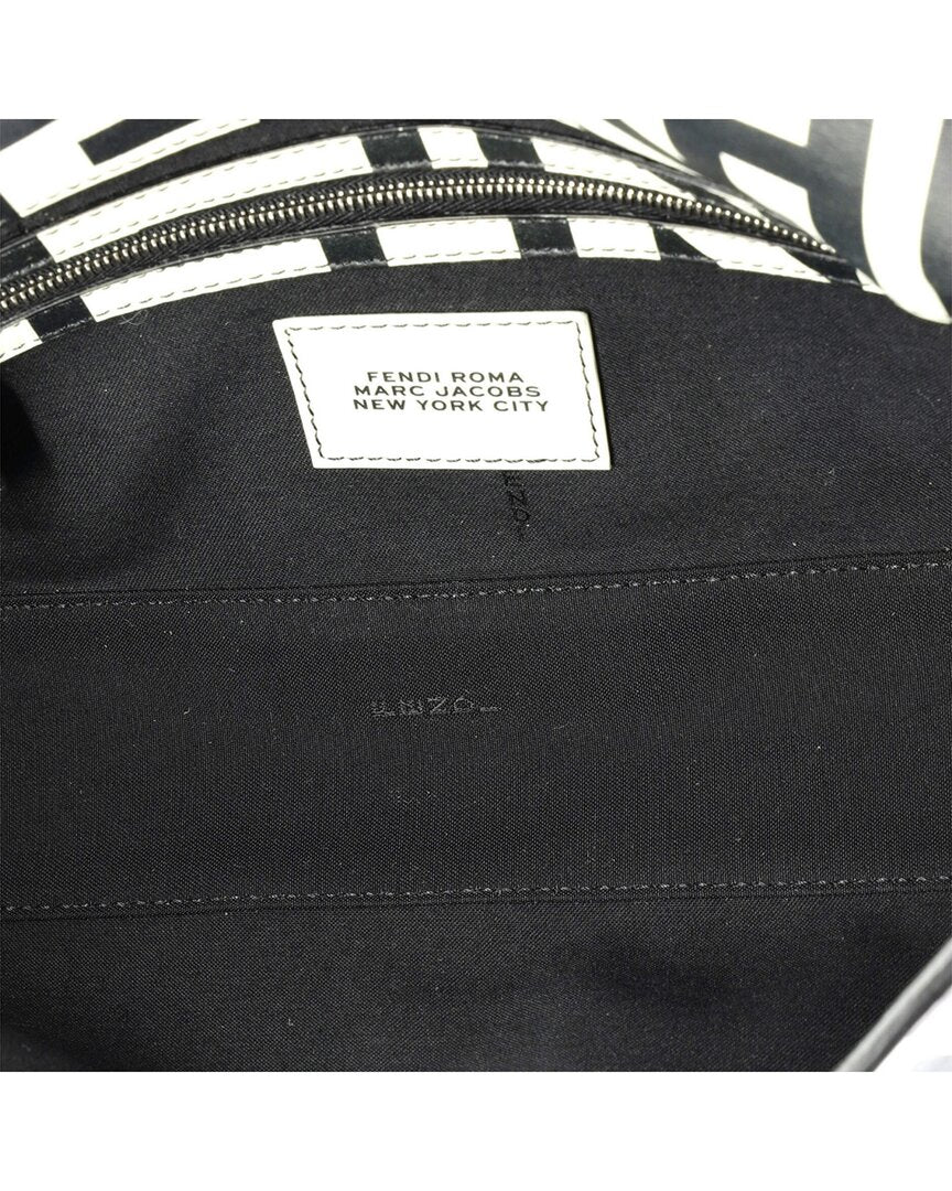 FENDI Fendi White & Black Printed Calfskin Leather X Marc Jacobs Baguette Nm, Never