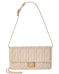 FENDI Fendi Baguette Ff Leather Wallet On Chain