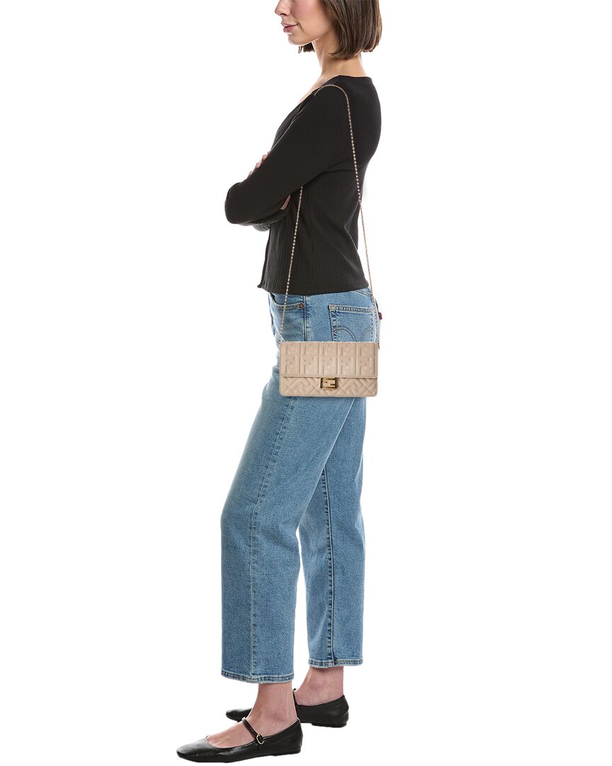 FENDI Fendi Baguette Ff Leather Wallet On Chain