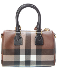 Burberry Burberry Check Mini E-Canvas & Leather Bowling Bag