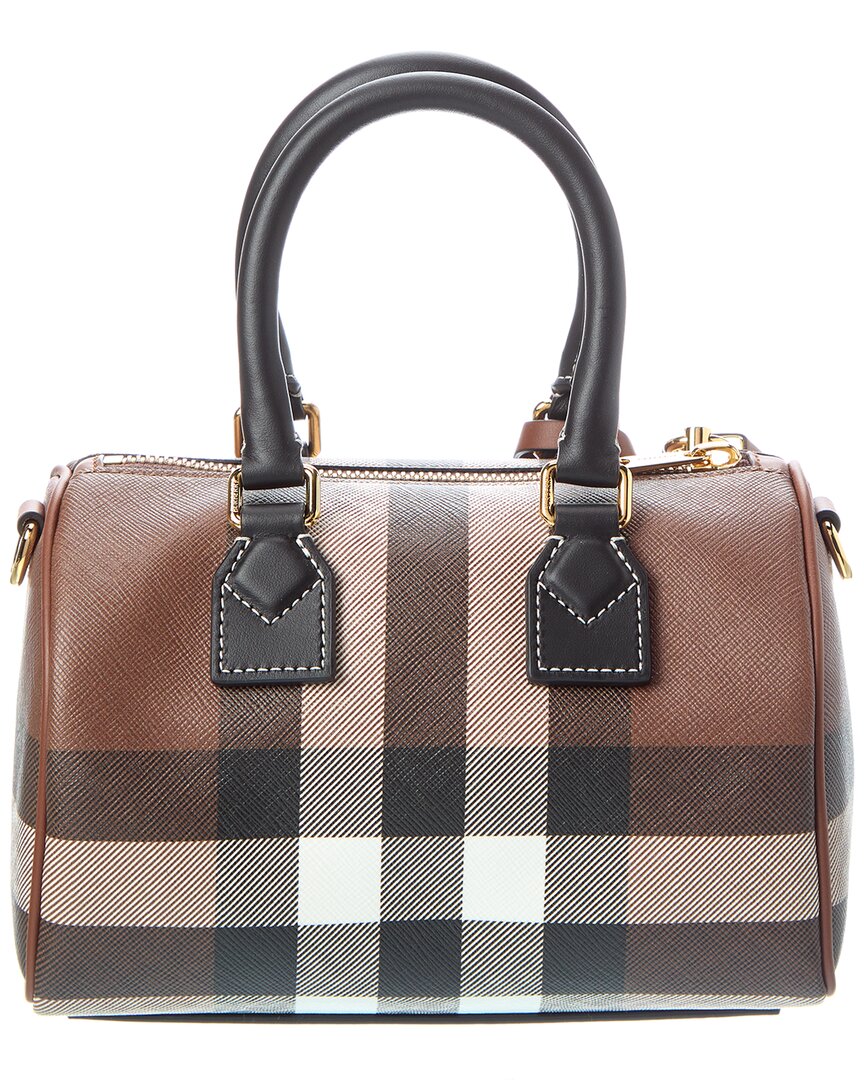 Burberry Burberry Check Mini E-Canvas & Leather Bowling Bag