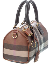 Burberry Burberry Check Mini E-Canvas & Leather Bowling Bag