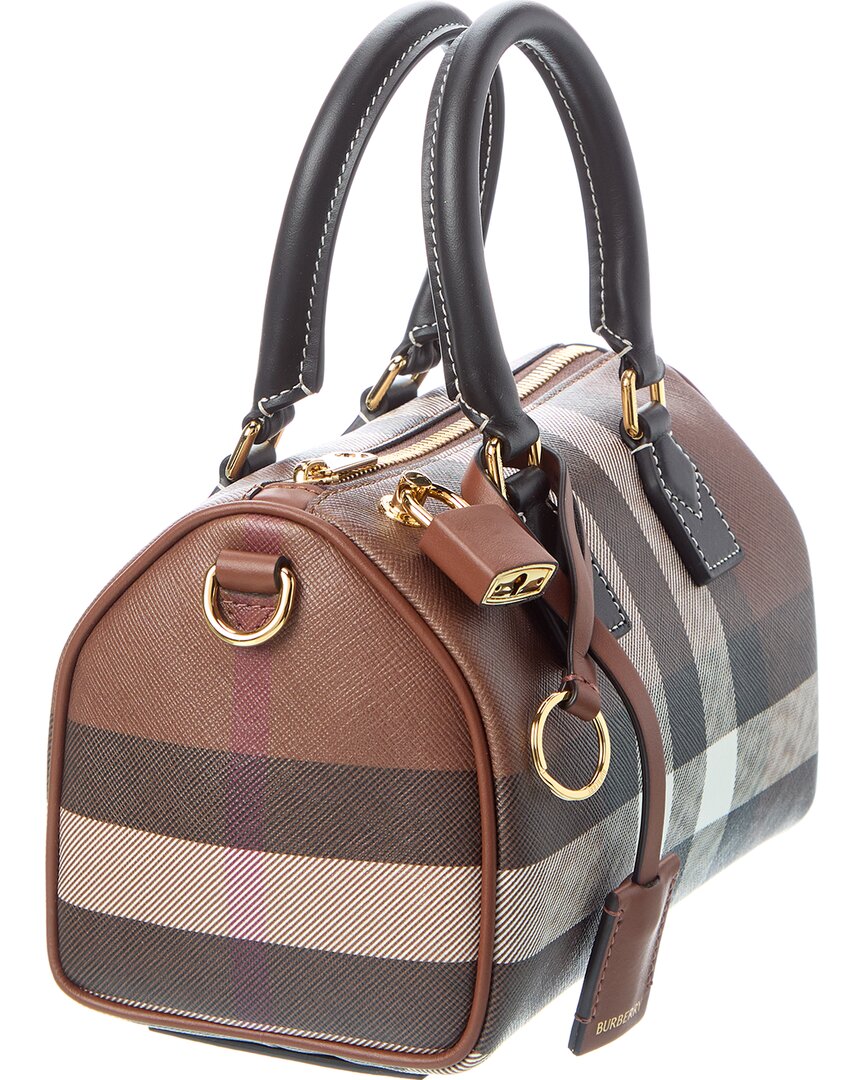 Burberry Burberry Check Mini E-Canvas & Leather Bowling Bag