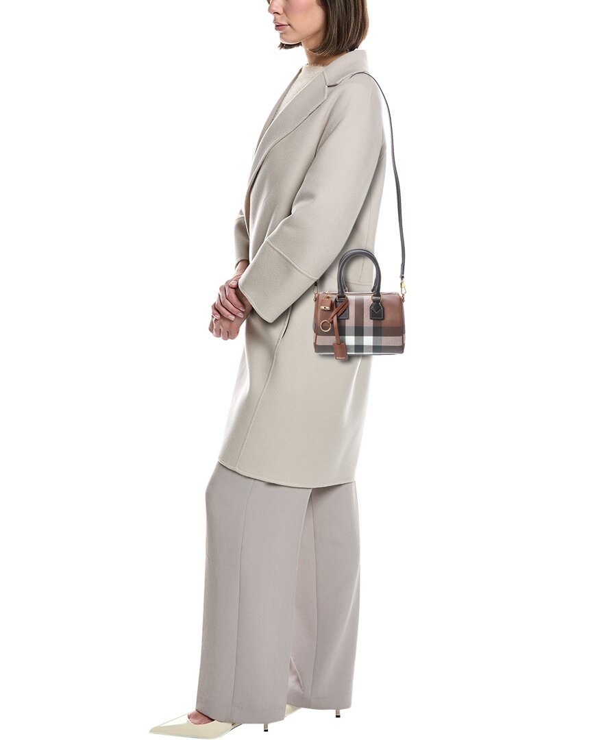 Burberry Burberry Check Mini E-Canvas & Leather Bowling Bag