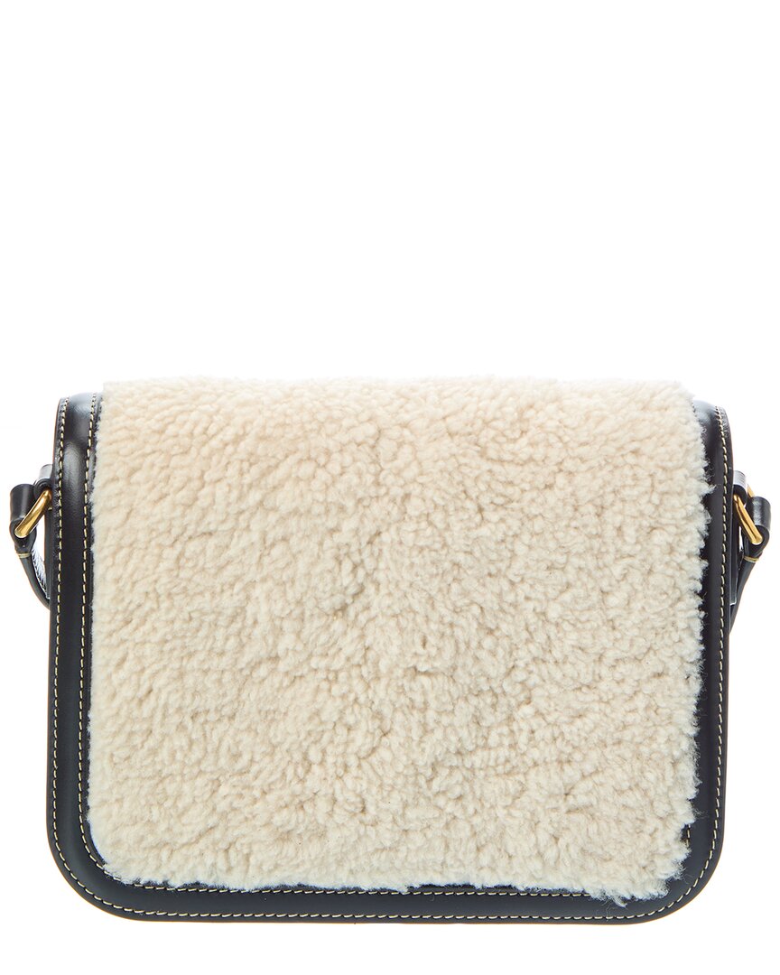 Valentino Vlogo Shearling & Leather Shoulder Bag