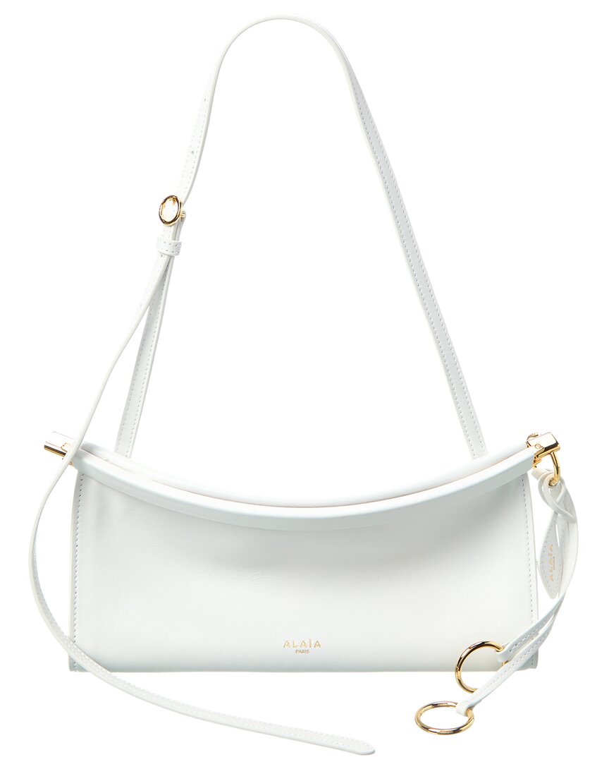 Alaia Le Click East West Small Leather Shoulder Bag ONE SIZE White