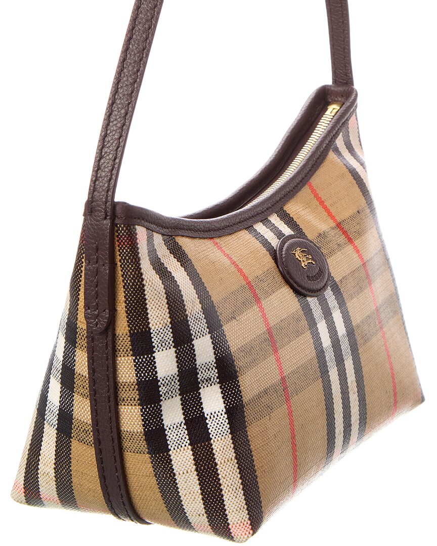 Burberry Burberry Highlands Mini Coated Canvas & Leather Shoulder Bag