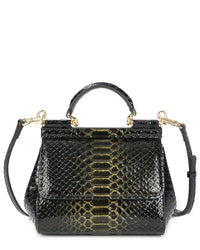 Tiffany & Fred Paris Croc-Embossed Leather Top Handle Bag