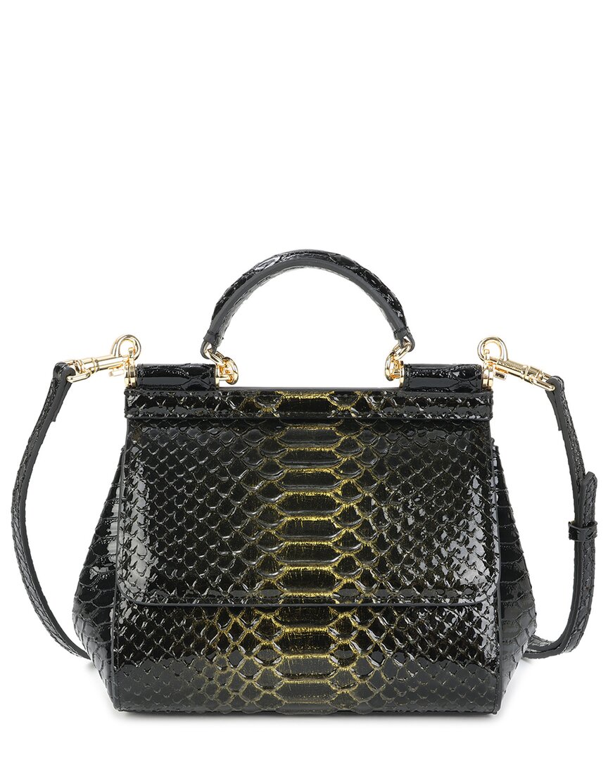 Tiffany & Fred Paris Croc-Embossed Leather Top Handle Bag