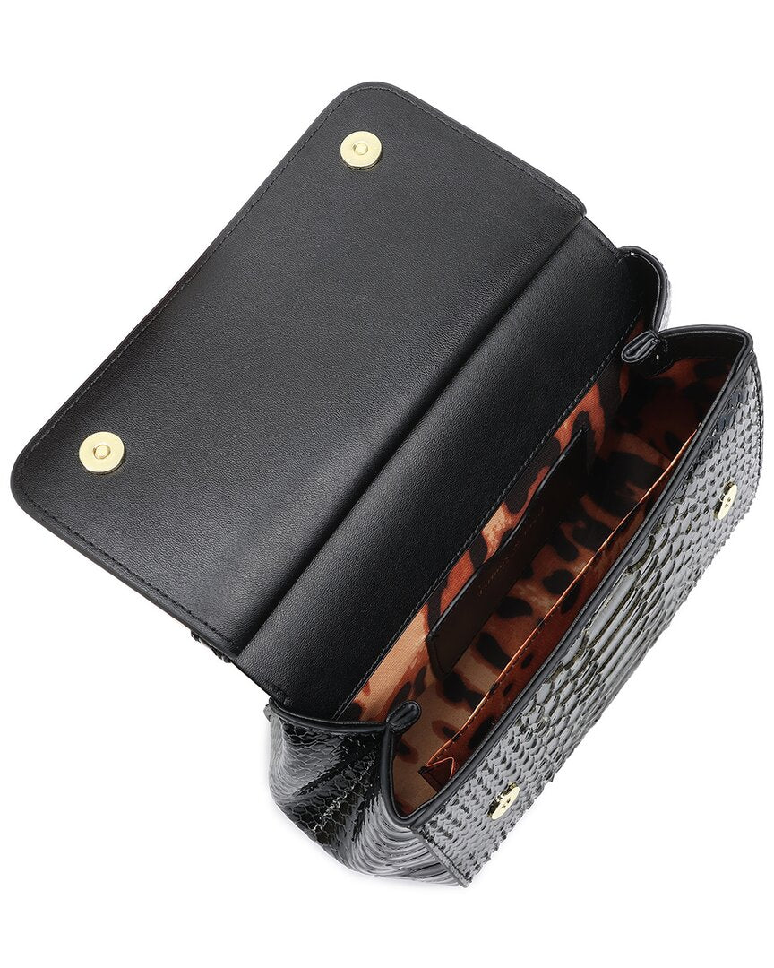 Tiffany & Fred Paris Croc-Embossed Leather Top Handle Bag