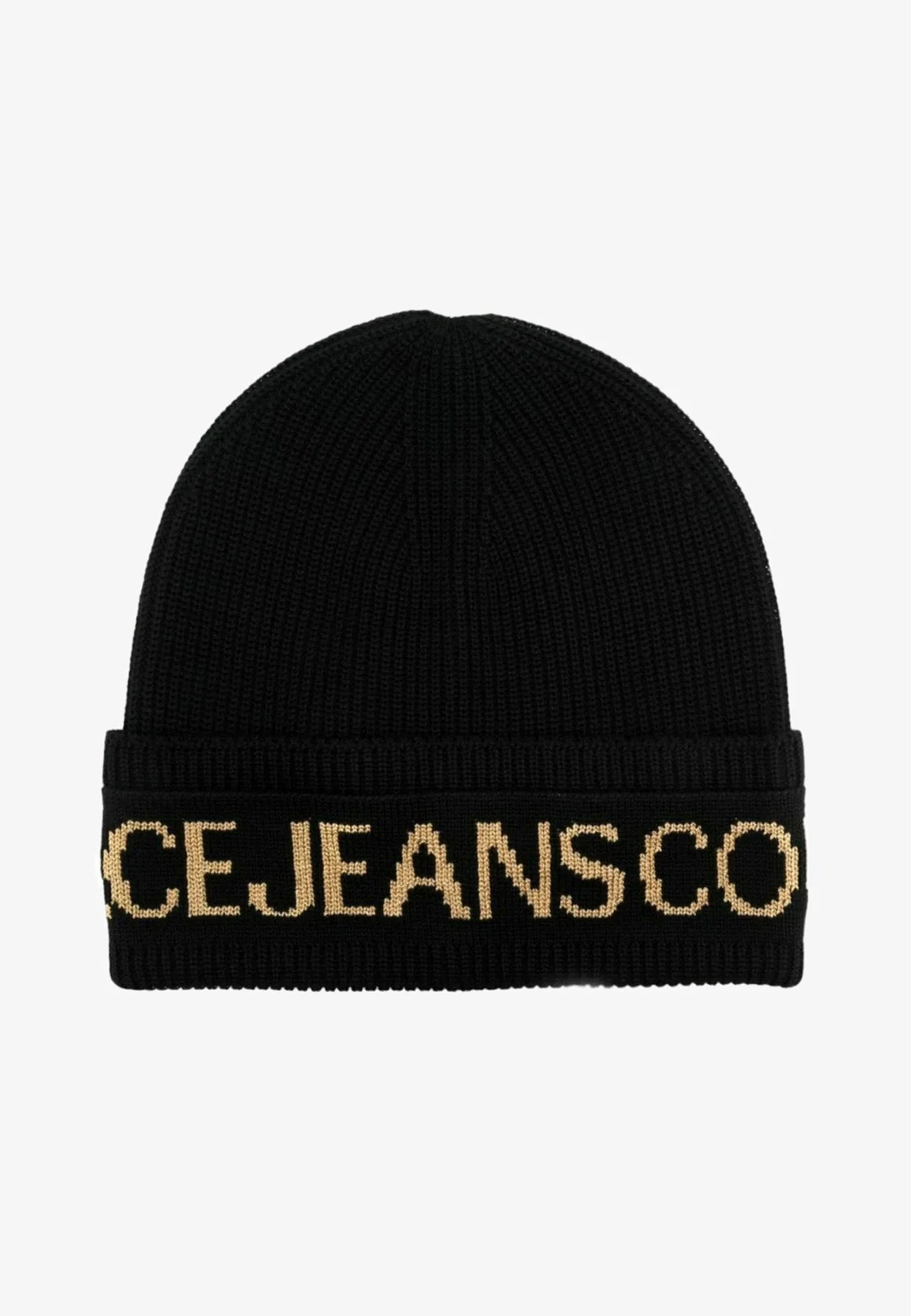 Versace Jeans Couture Black/Gold Classic Knitted Signature Beanie