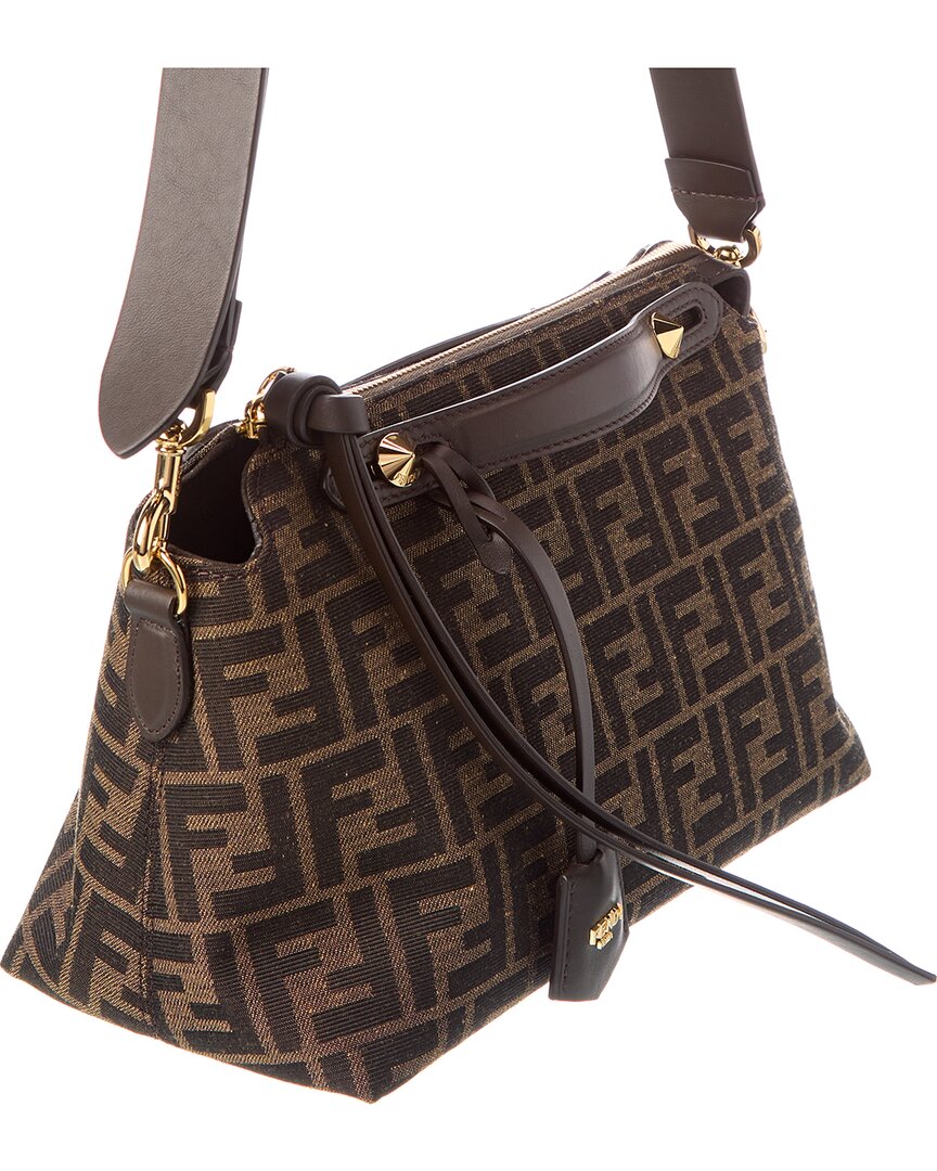 Fendi By The Way Soft Medium Ff Jacquard & Leather Shoulder Bag
