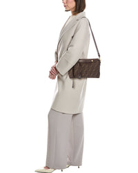 Fendi By The Way Soft Medium Ff Jacquard & Leather Shoulder Bag