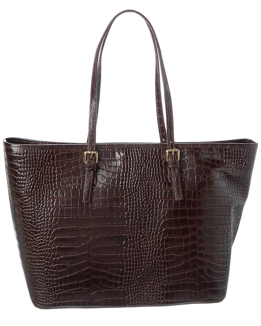 Persaman New York Penny Croc-Embossed Leather Tote