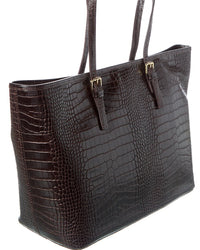 Persaman New York Penny Croc-Embossed Leather Tote