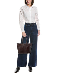 Persaman New York Penny Croc-Embossed Leather Tote