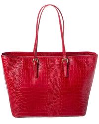 Persaman New York Penny Croc-Embossed Leather Tote
