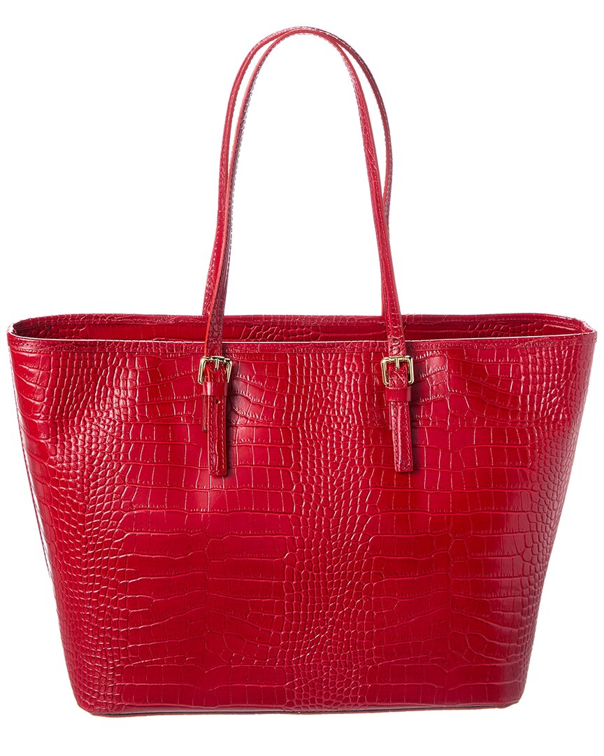 Persaman New York Penny Croc-Embossed Leather Tote