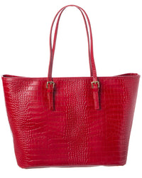 Persaman New York Penny Croc-Embossed Leather Tote