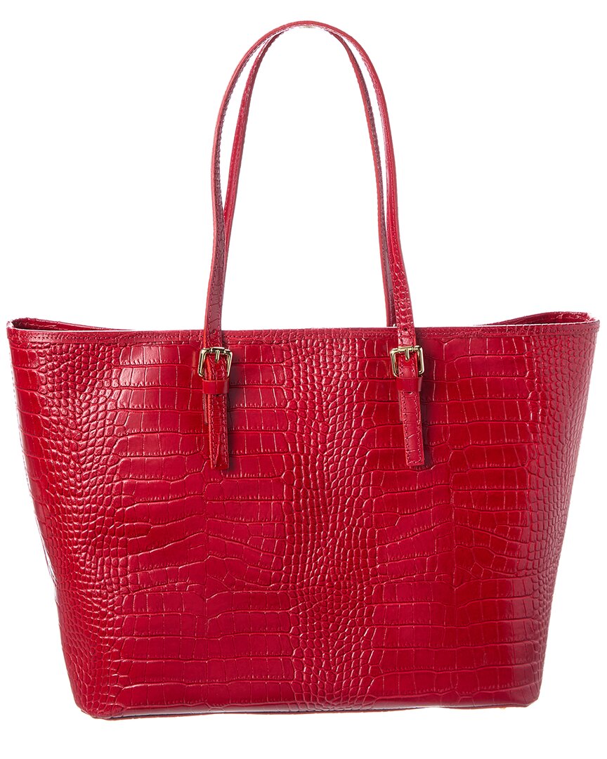 Persaman New York Penny Croc-Embossed Leather Tote