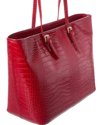 Persaman New York Penny Croc-Embossed Leather Tote