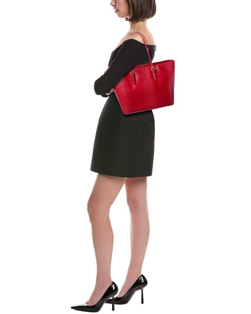 Persaman New York Penny Croc-Embossed Leather Tote
