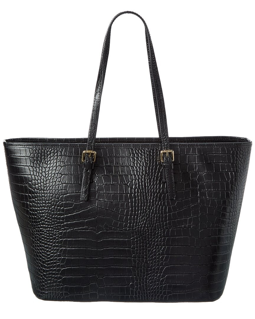 Persaman New York Penny Croc-Embossed Leather Tote