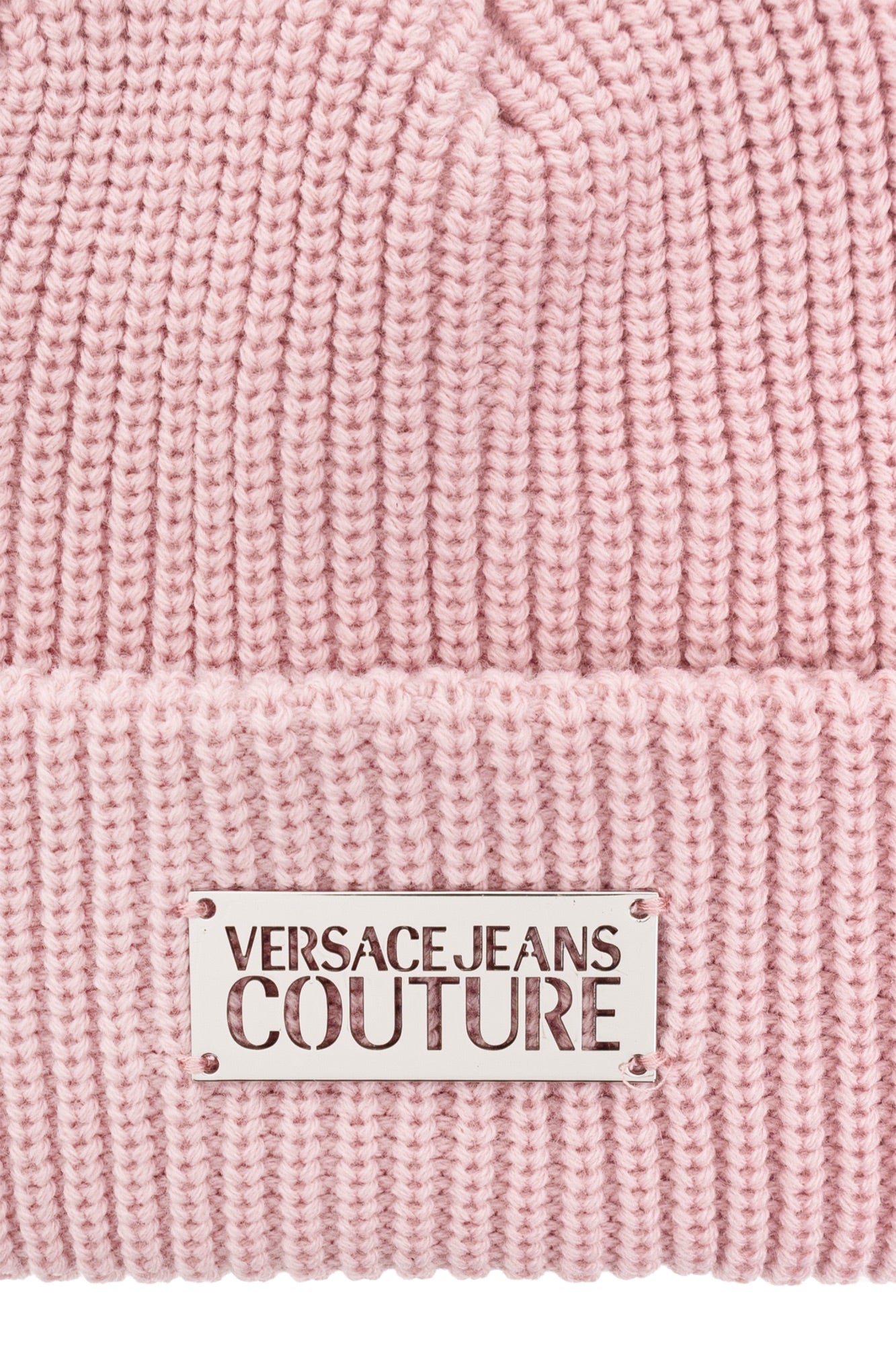 Versace Jeans Couture Quartz Rose Classic Knitted Signature Plate Beanie