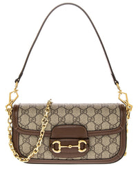 Gucci Horsebit 1955 Gg Supreme Canvas & Leather Shoulder Bag