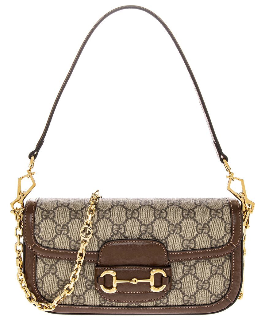 Gucci Horsebit 1955 Gg Supreme Canvas & Leather Shoulder Bag