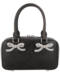 Self-Portrait Mini Distressed Leather Tote Black ONE SIZE