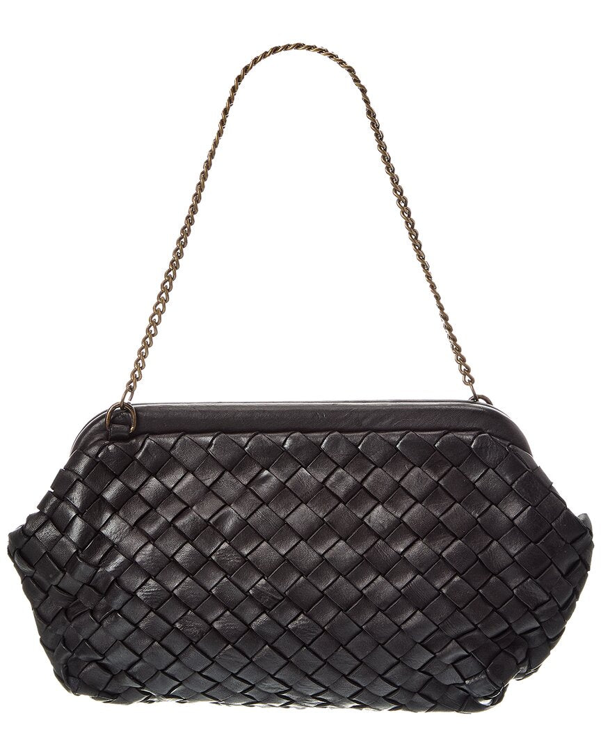 Isabella Rossetti Quincy Hand Woven Leather Clutch