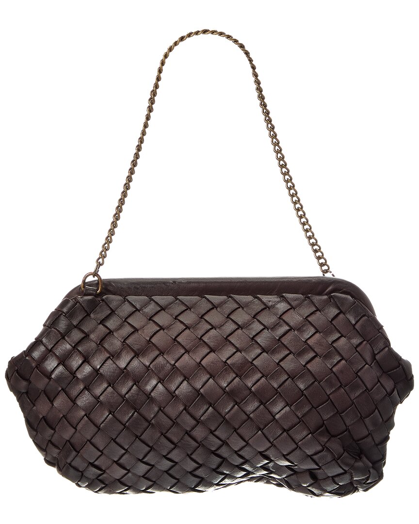 Isabella Rossetti Quincy Hand Woven Leather Clutch