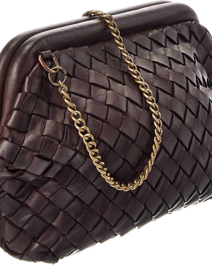 Isabella Rossetti Quincy Hand Woven Leather Clutch
