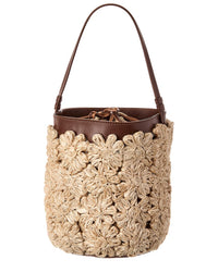 Poolside The Ravello Floral Straw Bucket Bag